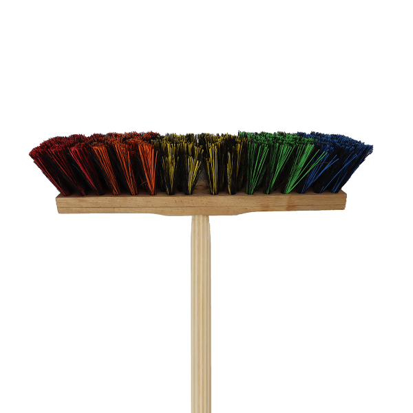 Besen Farbenfroh (40cm) mit Stiel.